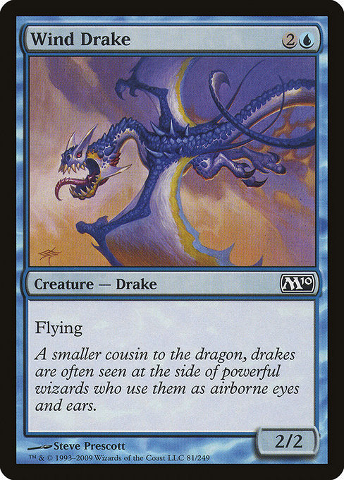 【Foil】【EN】風のドレイク/Wind Drake [M10] 青C No.81
