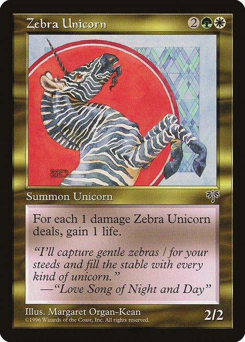【EN】一角ゼブラ/Zebra Unicorn [MIR] 金U No.290