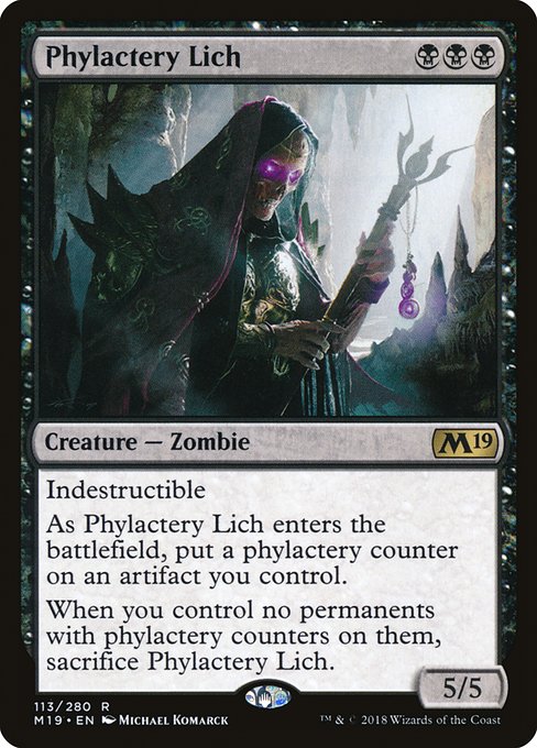 【Foil】【EN】聖句札の死者/Phylactery Lich [M19] 黒R No.113