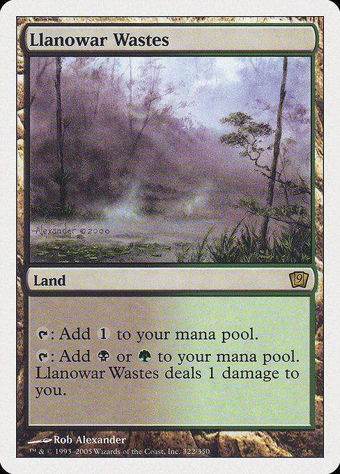 【Foil】【EN】ラノワールの荒原/Llanowar Wastes [9ED] 無R No.322