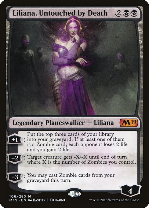 【Foil】【EN】死が触れぬ者、リリアナ/Liliana, Untouched by Death [M19] 黒M No.106