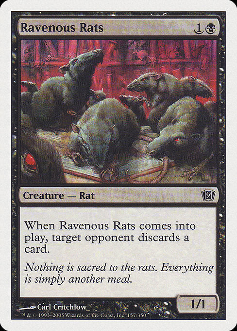 【Foil】【EN】貪欲なるネズミ/Ravenous Rats [9ED] 黒C No.157