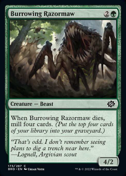 【Foil】【EN】穴掘り剃刀大口/Burrowing Razormaw [BRO] 緑C No.173