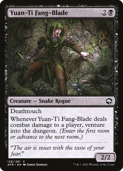 【Foil】【EN】ユアンティの毒牙刃/Yuan-Ti Fang-Blade [AFR] 黒C No.128
