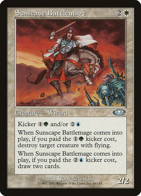 【Foil】【EN】陽景学院の戦闘魔道士/Sunscape Battlemage [PLS] 白U No.16