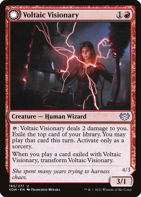 【Foil】【EN】Voltaic Visionary // Volt-Charged Berserker [VOW] 混U No.183