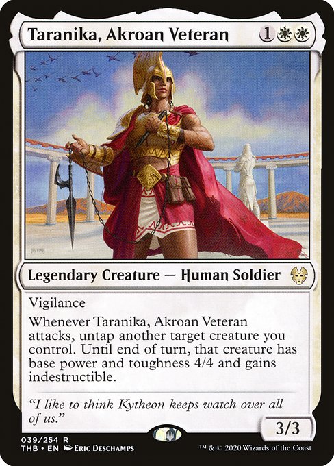 【Foil】【EN】アクロスの古参兵、タラニカ/Taranika, Akroan Veteran [THB] 白R No.39