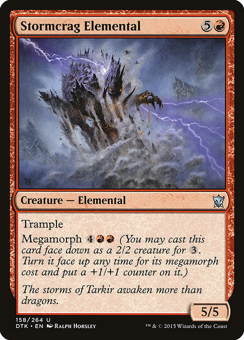 【Foil】【EN】嵐の岩山の精霊/Stormcrag Elemental [DTK] 赤U No.158