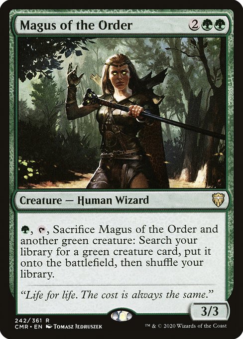 【Foil】【EN】秩序の大魔術師/Magus of the Order [CMR] 緑R No.242