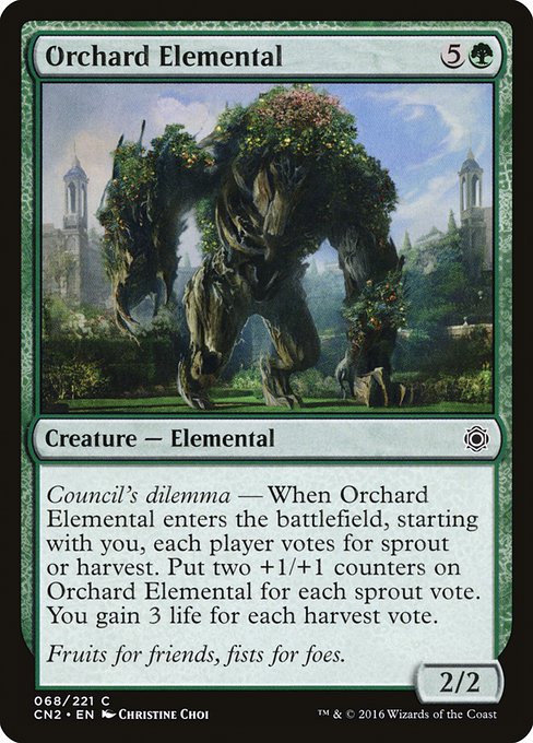 【Foil】【EN】果樹園の精霊/Orchard Elemental [CN2] 緑C No.68