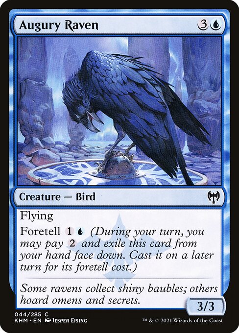 【Foil】【EN】占い鴉/Augury Raven [KHM] 青C No.44