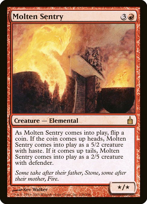 【Foil】【EN】溶鉄の歩哨/Molten Sentry [RAV] 赤R No.136