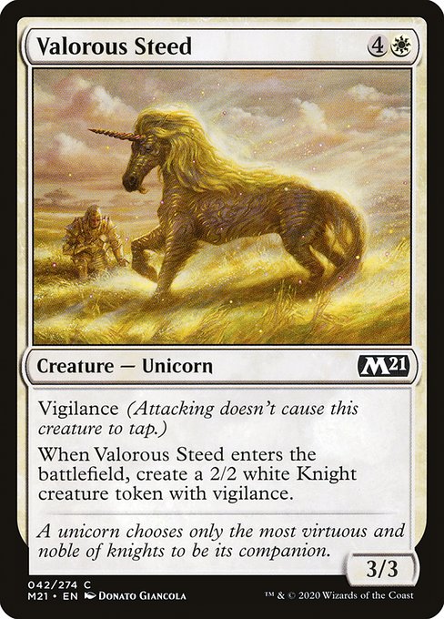 【Foil】【EN】勇敢な駿馬/Valorous Steed [M21] 白C No.42