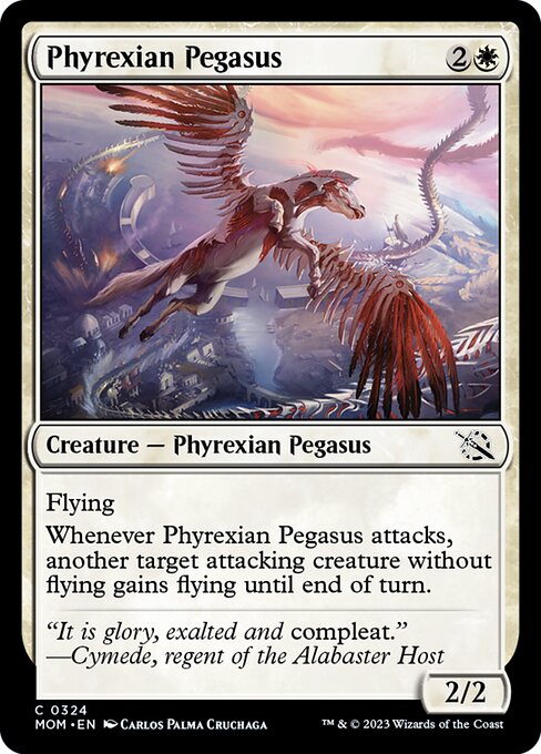 【Foil】【EN】ファイレクシアのペガサス/Phyrexian Pegasus [MOM] 白C No.324