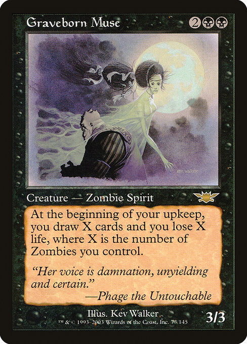 【Foil】【EN】墓生まれの詩神/Graveborn Muse [LGN] 黒R No.73