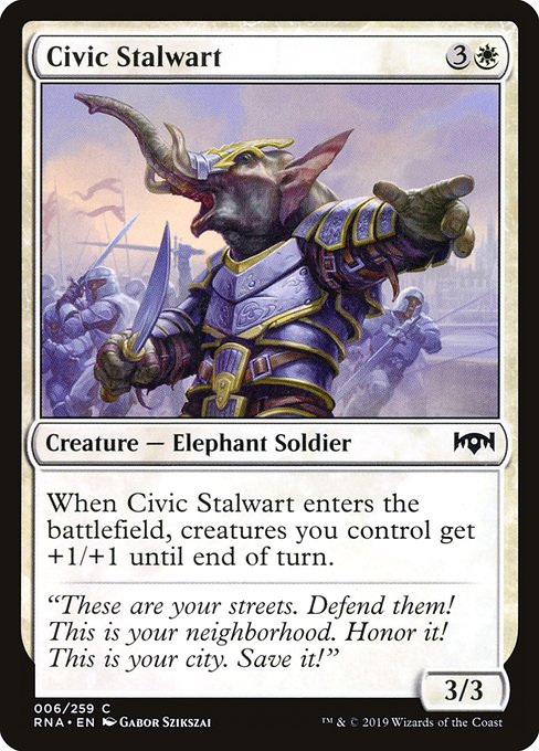 【Foil】【EN】護民官の重鎮/Civic Stalwart [RNA] 白C No.6