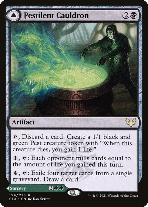 【Foil】【EN】Pestilent Cauldron // Restorative Burst [STX] 混R No.154