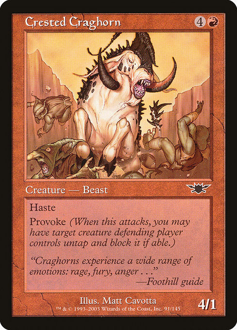 【Foil】【EN】冠毛の岩角獣/Crested Craghorn [LGN] 赤C No.91