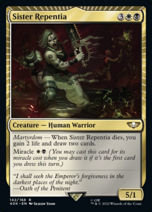 【Foil】【EN】Sister Repentia [40K] 金R No.142★