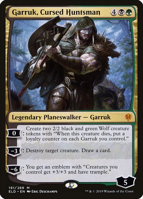 【Foil】【EN】呪われた狩人、ガラク/Garruk, Cursed Huntsman [ELD] 金M No.191