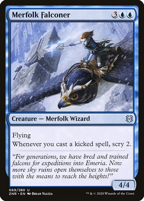 【Foil】【EN】マーフォークの鷹匠/Merfolk Falconer [ZNR] 青U No.69