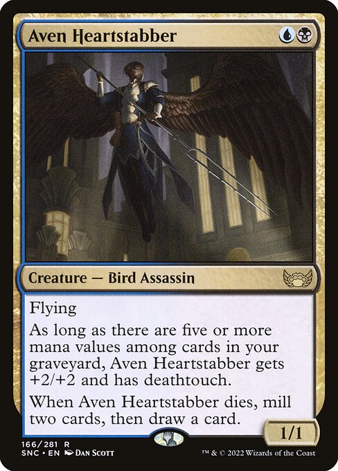 【Foil】【EN】エイヴンの心臓刺し/Aven Heartstabber [SNC] 金R No.166