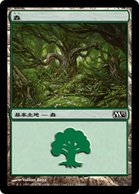 【Foil】【JP】森/Forest [M13] 無C No.246