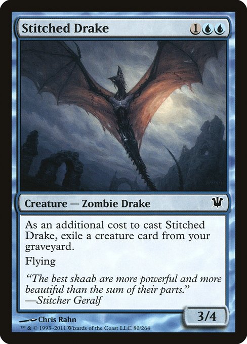 【Foil】【EN】縫い合わせのドレイク/Stitched Drake [ISD] 青C No.80