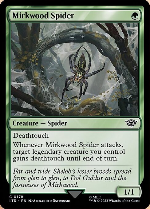 【Foil】【EN】闇の森の蜘蛛/Mirkwood Spider [LTR] 緑C No.178