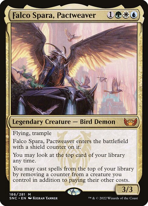 【Foil】【EN】契約紡ぎ、ファルコ・スパーラ/Falco Spara, Pactweaver [SNC] 金M No.186