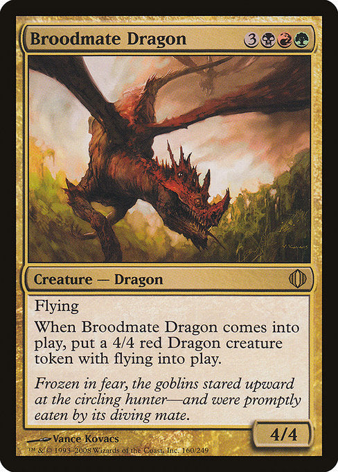 【Foil】【EN】若き群れのドラゴン/Broodmate Dragon [ALA] 金R No.160