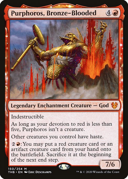 【Foil】【EN】青銅血のパーフォロス/Purphoros, Bronze-Blooded [THB] 赤M No.150