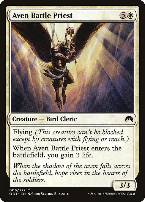 【Foil】【EN】エイヴンの戦僧侶/Aven Battle Priest [ORI] 白C No.6