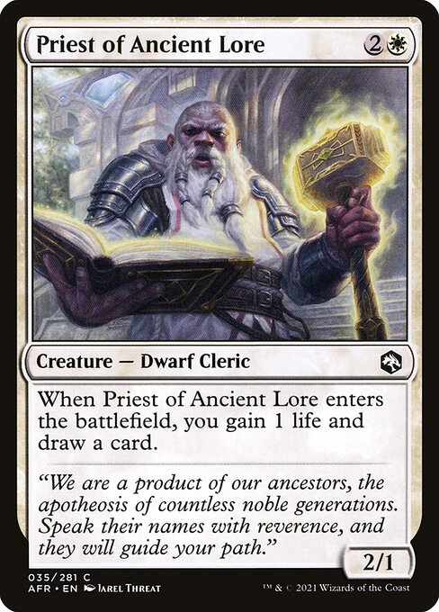 【Foil】【EN】古代の伝承の僧侶/Priest of Ancient Lore [AFR] 白C No.35