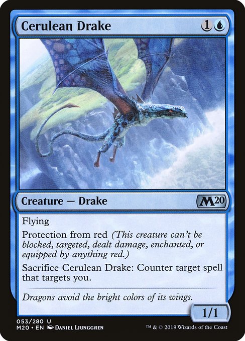 【Foil】【EN】紺碧のドレイク/Cerulean Drake [M20] 青U No.53