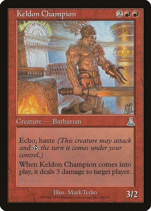 【Foil】【EN】ケルドのチャンピオン/Keldon Champion [UDS] 赤U No.90