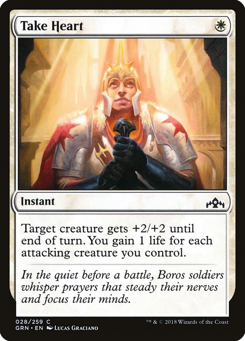 【Foil】【EN】奨励/Take Heart [GRN] 白C No.28