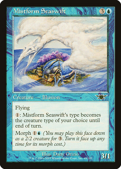 【Foil】【EN】霧衣のウミツバメ/Mistform Seaswift [LGN] 青C No.45