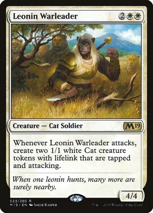 【Foil】【EN】レオニンの戦導者/Leonin Warleader [M19] 白R No.23