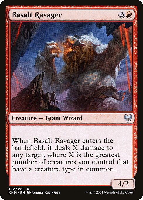 【Foil】【EN】玄武岩の荒廃者/Basalt Ravager [KHM] 赤U No.122