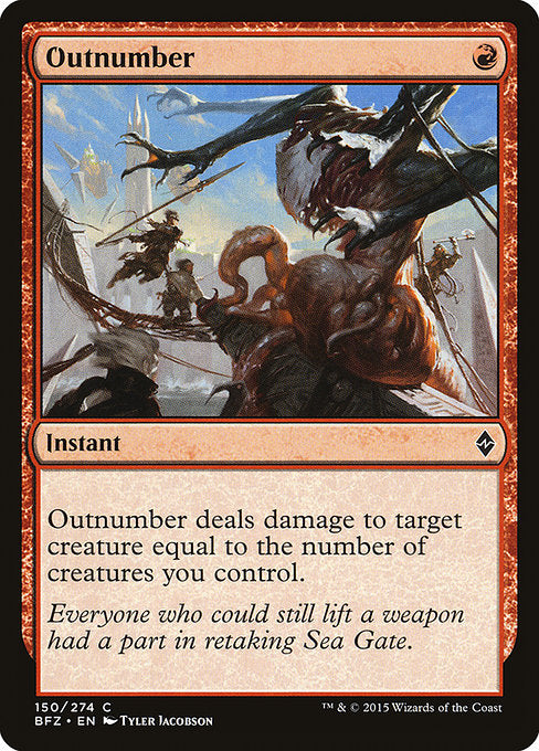 【Foil】【EN】多勢/Outnumber [BFZ] 赤C No.150