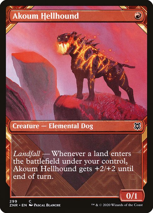 【Foil】【EN】アクームのヘルハウンド/Akoum Hellhound [ZNR] 赤C No.299