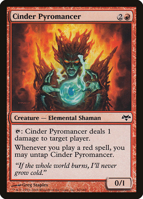 【Foil】【EN】燃えがらの紅蓮術士/Cinder Pyromancer [EVE] 赤C No.50