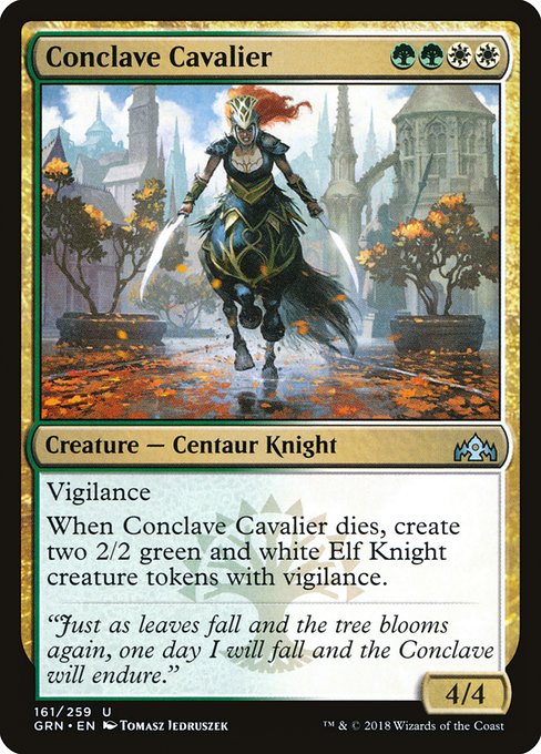 【Foil】【EN】議事会の騎兵/Conclave Cavalier [GRN] 金U No.161