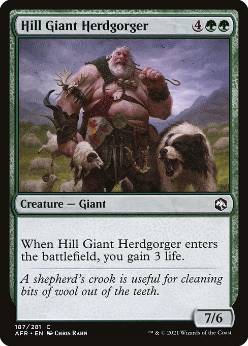 【EN】群喰らいのヒル・ジャイアント/Hill Giant Herdgorger [AFR] 緑C No.187
