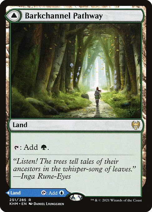 【Foil】【EN】Barkchannel Pathway // Tidechannel Pathway [KHM] 混R No.251