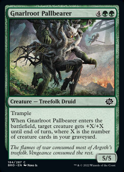 【Foil】【EN】節くれ根の棺担ぎ/Gnarlroot Pallbearer [BRO] 緑C No.184