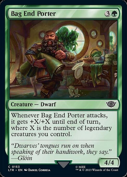 【Foil】【EN】袋小路屋敷の荷運び人/Bag End Porter [LTR] 緑C No.153