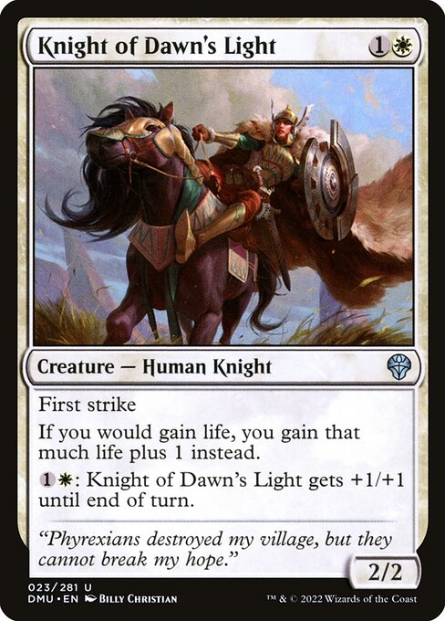 【Foil】【EN】曙光の騎士/Knight of Dawn's Light [DMU] 白U No.23