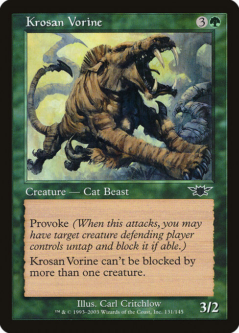 【Foil】【EN】クローサのむさぼり獣/Krosan Vorine [LGN] 緑C No.131